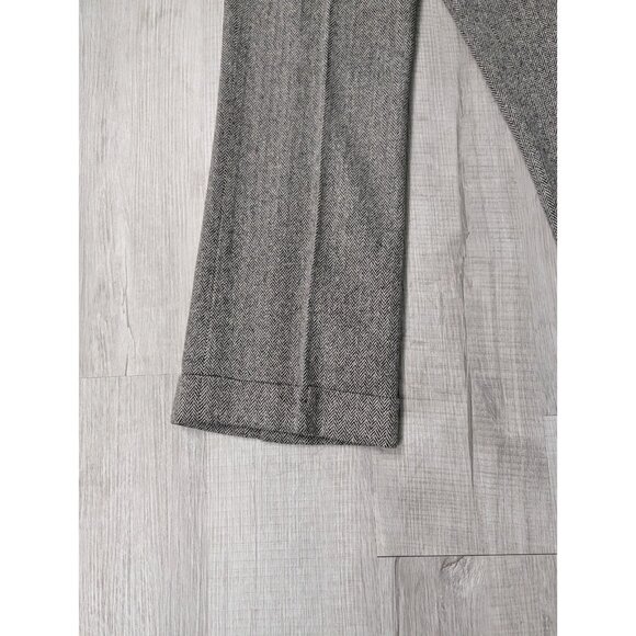 Ann Taylor Loft Women Wool Wide Leg Cuffed Pants Herringbone 27x27 True sz 6 - Picture 3 of 9